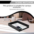 PU Leather Letter Tray - Load Documents Trays Front for Office Desktop Organizer - Desk Magazine, File, A4 Paper Holder - Paper Document File Holder (Black, A4-Tray) - color: Black