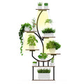 Indoor Plant Stand with LED Grow Light,8-Tier S-Shaped Corner Plant Stand,48.43 Inch Heavy,Duty Metal Indoor Plant Rack for Home, Balcony and Living Room