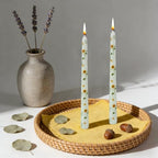 Taper Candles,10 inch 2pc Green Tapered Candles with Sunflower Printed, Unscented and Smokeless Long Burning Candles,Tall Candlesticks with Cotton Wicks,Ideal for Weddings, Home Décor - style: Sunflower