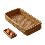 Pilarmuture Serving Vanity Tray,Rattan Bathroom Vanity Tray,Serving Vanity Basket,Bathroom Tray for Countertop,Sturdy Storage Basket for Dressing Table,Shelves,Desk Top,Cabinet,Nightstand ﻿