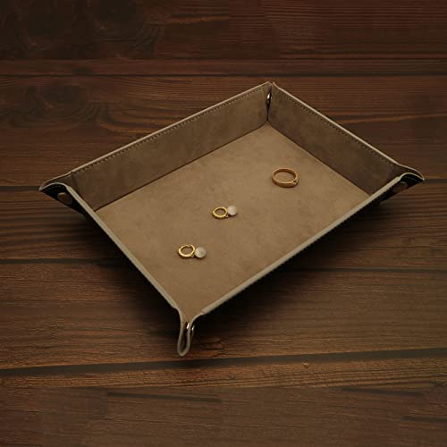 Valet Organizer - Catchall Tray for Jewelry, Wallets, Watches, Keys, Coins, Phones, Glasses - Perfect for Nightstand, Desk, Entryway - color: Gray