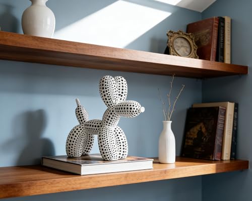 Balloon Dog Statue Decor Polka Dot Dog Cool Stuff to Put on Shelves, White Balloon Dog Statue Decoration Fun Paperweight, 5 inch Versatile Color Options - color: White