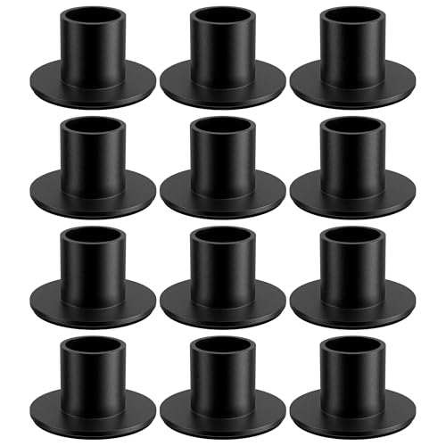 12 Pcs Black Candle Holders Bulk - Elegant Taper Candle Holders, Classic Candlestick Holders for Table Centerpiece, Festive Christmas Mantel Display or Sophisticated Home Decor - color: Black