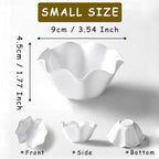 White Flower Jewelry Dish, 3.5″ Lotus Jewelry Bowl Ring Holder, Ceramic Jewlery Tray Cute Vanity Nightstand Bathroom Room Decor Trinket Dish Valentine's Friendship Birthday Gifts for Women Mom