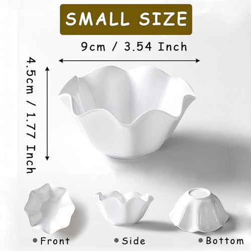 White Flower Jewelry Dish, 3.5″ Lotus Jewelry Bowl Ring Holder, Ceramic Jewlery Tray Cute Vanity Nightstand Bathroom Room Decor Trinket Dish Valentine's Friendship Birthday Gifts for Women Mom