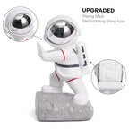 Space Theme Bookends - Astronaut Kids Book Stoppers, Heavy Duty Resin Bookends for Shelves (D-Silver Color) - color: Astronaut D-silver