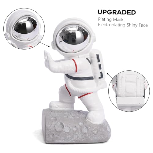 Space Theme Bookends - Astronaut Kids Book Stoppers, Heavy Duty Resin Bookends for Shelves (D-Silver Color) - color: Astronaut D-silver
