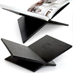 Strong Angled Modern Wood Book Stands for Display - Large Bookstand- 12.5" x 9.5" x 5.5" Wooden Bible Stand Display, Book Opener Holder - color: Black Wood, size: Large