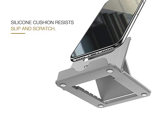 MoKo Phone/Tablet Stand, Foldable Tablet Holder Compatible with iPhone 17/17 Air/17 Pro/17 Pro Max, iPhone 16/Pro/Pro Max/Plus, iPhone 15/Pro/Pro Max/Plus, iPhone 14/Pro/Pro Max/Plus, Gray - color: Gray, size: Small Size