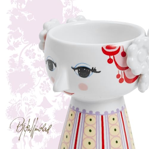Bjørn Wiinblad Eva Candleholder | Hand-Painted Glazed Ceramic | Lavender | 3.7 in