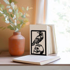 Raven and Skull Decor Gothic Metal Bookends for Shelves, Office Desk Organizer Book Ends for Heavy Books, Home Office Desk Bookshelf Decor Gift for Gothic Lovers and Reading Enthusiasts - style: Crow