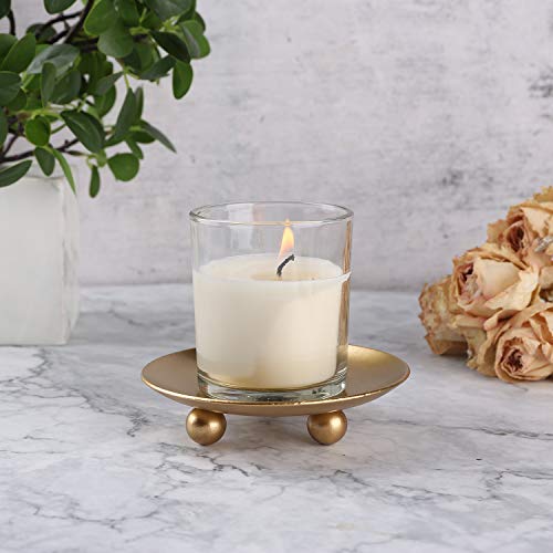 Iron Plate Candle Holder, Gold, Decorative Iron Pillar Candle Holder, Set of 3,Candle Stand for Wax Candles - color: Gold