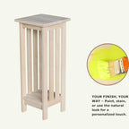 International Concepts Mission Plant Stand, 30-Inch High, Solid Parawood, Unfinished - size: 30 Inch