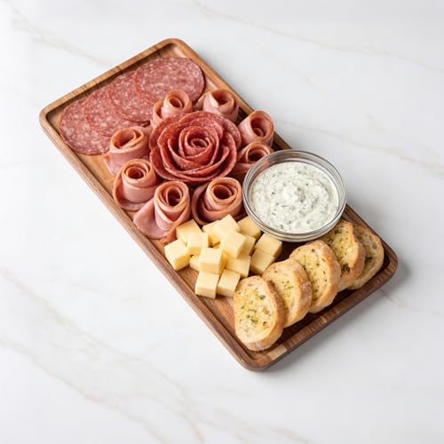 VERTORGAN Acacia Wood Serving Tray,11.8x5.9 Inch Decorative Trays Platter for Coffee Table,Living Room,Bar,Party,Mini Charcuterie Boards Cheese Board,Home Decor - style: 11.8*5.9in