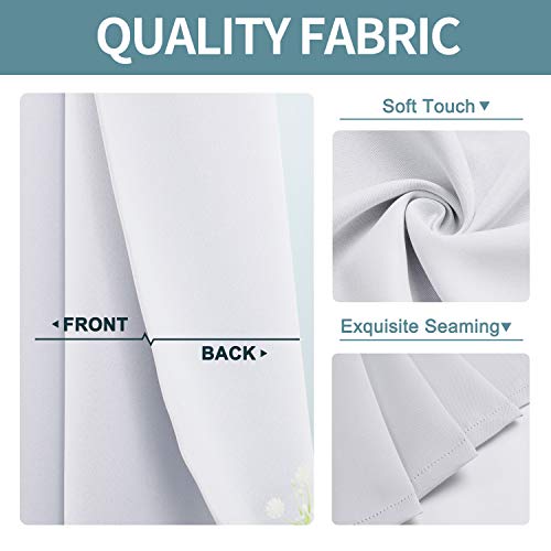 ChrisDowa Small Window Curtains 40 inches Long for Bedroom - Grommet Short Thermal Insulated Room Darkening Curtains for Kitchen (2 Panels, Greyish White, 29 x 40 Inch) - color: Greyish White, size: 29"W x 40"L (Pack of 2)