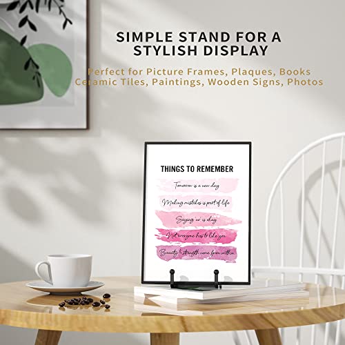 IPAME Plate Stands for Display - 4.5 Inch Metal Square Wire Plate Holder Display Stand + Picture Frame Stand Holder Easel for Book, Decorative Plate, Plaque, Photo, Platter (Black 2 Pack) - size: 4.5 Inch