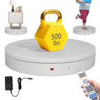Remote-Controlled Motorized Electric Turntable,Heavy Duty Rotating Display Stand,Speed-Adjustable Rotating Platform,Multi-Mode Photography Turntable for 3D Scan,Photography(19.7in/White) - size: 19.7inch/White/500Lbs Load