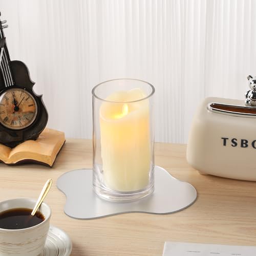 4" Wide 7" High Large Hand Blown Sturdy Clear Cylinder Glass Vase, Centerpiece Flower Vase for Rose, Tulip, Boquets, Hurricane Candle Holder (1, 4"x7") - size: 4"x7"