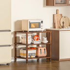 LELELINKY 3-Tier AV Media Player Stand, Brown Stereo Cabinet, Modern Stereo Cabine,Game Console Shelf,Wooden TV Stand,Multifunctional Entertainment Center, Suitable for Home, Conference Room - color: Brown, size: 3 Tier