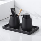 Bathroom Vanity Tray - 11'' Ceramic Rough-Textured Rectangle Countertop Tray, Heavy-Duty Perfume Organizer Plate, Jewelry Ring Tray, Kitchen Soap Dispenser Stone Trays, Black - color: Black