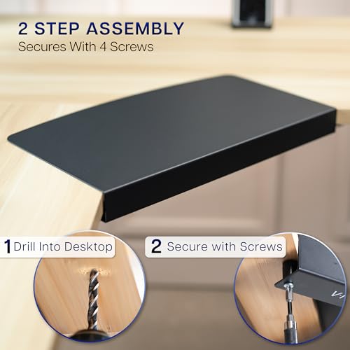 VIVO 17 inch Corner Desk Connector Platform for Mounting Under-Desk Keyboard Trays on L-Shaped Workstations, Black, DESK-AC07S - color: Black