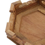 Wooden Display Stand Base 4.65" x 1.38" Hexagonal Wood Carved Pedestal Oriental Style Home Decoration for Vase, Flower Pots, Teapot, Table Lamp, Fishbowl - style: Hexagonal