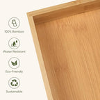 Vincona Bamboo Drawer Organizers Set, 5-Piece Multi-Use Wood Storage Organizers, Desk Drawer Tray for Kitchen, Bathroom, Office, Dresser, Bamboo Box Bin for Jewelry, Makeup, Junk, Gadgets - size: 6 Grids