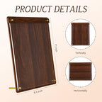 Novabright 2 Pack Acrylic Sign Holder 8.5 x 11with Walnut Wood Base, Tabletop Clear Commercial Display Stand for Store Restaurant Shop Office Poster Show