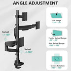 WALI Triple Monitor Mount - Extra Tall 3 Monitor Desk Mount for 13-49 Inch Ultrawide Screens, Up to 44 lbs, Fully Adjustable Heavy Duty Monitor Arm, VESA 75/100 mm (GSDM003-P), Black - size: 13"-49", style: Triple Arms