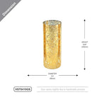 WGVI Hurricane Candle Holder Sleeve, W: 4", Ht: 10", Gold Speckled Glass Cylinder Open Both Ends, Chimney Tube Shade, 1 Piece - size: 4x10"H