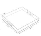 Clear Sturdy Acrylic Serving Tray with Handles - 14x14Inch - Coffee, Appetizer, Breakfast, Butler Tray - Kitchen Countertop & Makeup Drawer Organizer - color: Clear, size: 14" x 14" x 2"