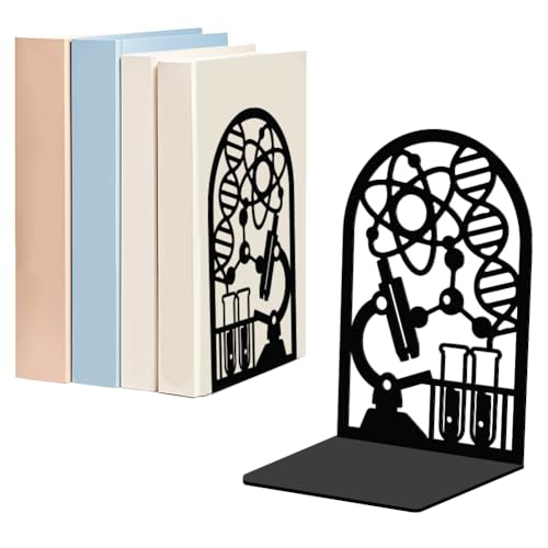 WADORN 1 Pair Science Decorative Bookends, Chemistry Experiment Heavy Duty Non-Skid Book Holder Stopper for Classroom Laboratory Study Room Chemistry Gift for Friend Professor Graduate Scientist - color: Science Chemistry