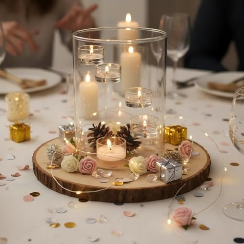 Glass Hurricane Candle Holder for Tea Light, Clear Cylinder Pillar Candle Holder for Table Centerpiece Decorations, Hurricane Glass Candle Holders for Dining Room Wedding Parties Home Decorations - size: Size.02