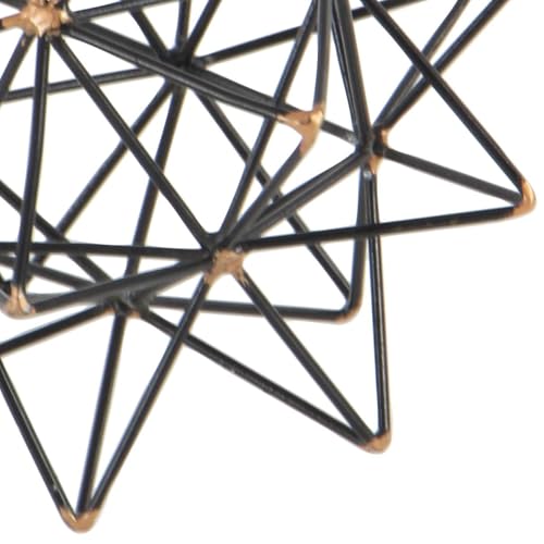 Deco 79 Metal Geometric Decorative Sculpture Home Decor Statue with Gold Accents, Accent Figurine 7" x 7" x 7", Black