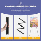 Thicken Display Artist Easel Stands - 63" Instant Tripod Collapsible Portable Floor Easels - Easy Folding Adjustable Art Poster Metal Stands for Display Show, Wedding, Painting - Black 6 Pack - style: 6pack
