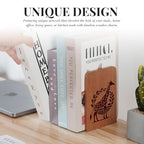 Giraffe Gifts, Giraffe Bookends - Heavy Duty Iron & Ebony Wood Book Ends for Shelves Bookcase Desk - 1 Pair, 4.72x6.69 Inches - Texture - color: Texture