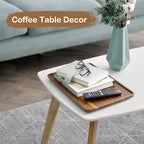 16 Inch Acacia Wood Serving Tray, Rectangular Wooden Decorative Tray for Food, Appetizers, Snacks, Desserts, Coffee Table, Bathroom, Entryway, Vanity, Home Decor Organizer - size: 16 Inch