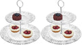 Godinger 2-Tier Platter Tray Server, Serving Stand, Cake Stand for Desserts, Appetizers & Snacks, Dublin Crystal Collection (Pack of 2) - size: 10.8" (Pack of 2)