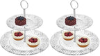 Godinger 2-Tier Platter Tray Server, Serving Stand, Cake Stand for Desserts, Appetizers & Snacks, Dublin Crystal Collection (Pack of 2) - size: 10.8" (Pack of 2)