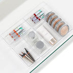 Simple Houseware Clear Drawer Organizer for Office Bin Desk Storage, 3.25"x 6.25", 6 Packs - size: Medium Size