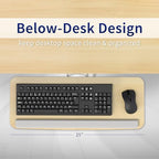 VIVO Adjustable Computer Keyboard and Mouse Platform Tray Ergonomic Under Table Desk Mount Drawer Underdesk Shelf, Light Wood, MOUNT-KB03C - color: Light Wood, size: 25"