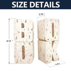 Book Ends Decorative, Book Design, Modern Bookends for Shelves, Non-Skid Heavy Duty Resin Book Stopper for Books, Resin, 1Pair