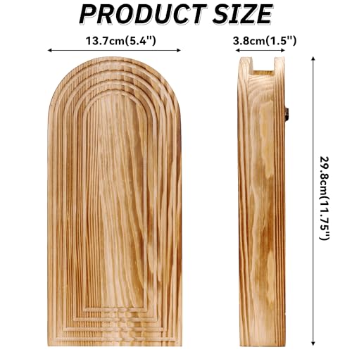 Set of 2 Wooden Vases with Pampas Grass and Eucalyptus – Boho Decor for Living Room, Modern Farmhouse Entryway or Bathroom, Rustic Art for Home Decoration - style: A