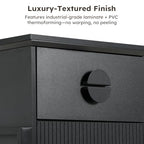 LGHM 70'' Fluted TV Stand with Power Outlets, Stylish Modern Entertainment Center with Drawers for TVs Up to 80”, 38'' Tall TV Stand, Media Console for Living Room, Metal Legs Design, Black - size: 38''H TV Stand