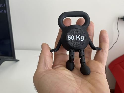 Kettlebell Desk Decor with Articulated Legs – Fitness Gym Inspired Mini Sculpture for Home & Office