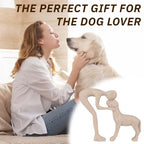 Human and Dog Hugging Sculpture Decor - Forever Loved Pet Memorial Statue Gifts, Decorative Figurine for Home, Shelf, Desk & Office (Sandstone)