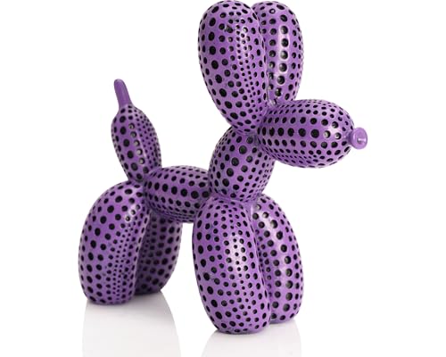 Balloon Dog Statue Decor Polka Dot Dog Cool Stuff to Put on Shelves, Purple Balloon Dog Statue Decoration Fun Paperweight, 5 inch Versatile Color Options - color: Purple
