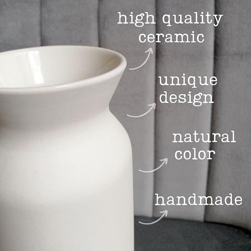 9th Anniversary Pottery Gift for Her Personalized Ceramic Vase with Tally Marks White Handcrafted Custom Couple Names Keepsake 9 Years Marriage, Engraved Handmade 3 x 8 Inches