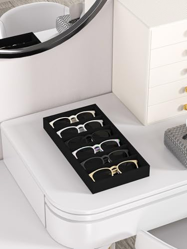 Sunglass Organizer Tray,Eyeglass Storage for Multiple Glasses,Jewelry and Sunglasses Drawer Organizer (Black 1) - color: Black 1