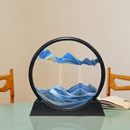 Muyan Moving Sand Art Picture Sandscapes in Motion Round Glass 3D Deep Sea Sand Art for Adult Kid Large Desktop Art Toys (Blue, 12 Inch) - color: Blue, size: 12 Inch